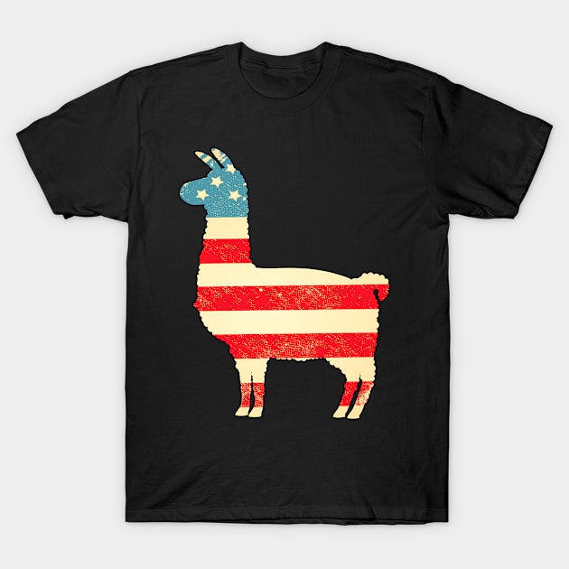 American Flag Llama T-Shirt by finchandrewf